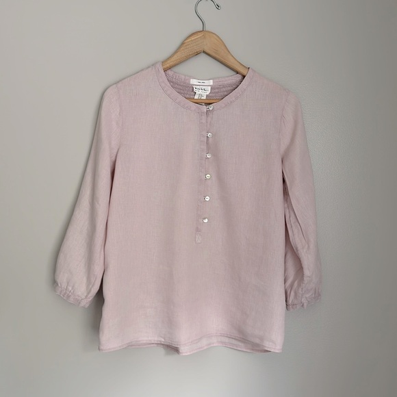 Nicole Miller 100% linen 3/4 sleeve blouse - Picture 1 of 3
